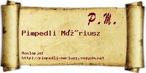 Pimpedli Máriusz névjegykártya
